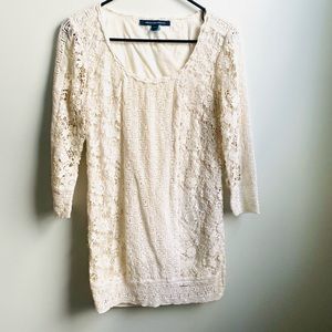 French Connection White Lace Dress